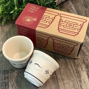 LONGABERGER Blue Detail 2-Piece Votive Set with Box